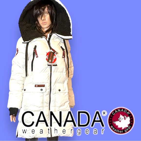 canadian weathergear Jackets & Blazers - NWT Canada Weather Gear Solid Chevron Parka Jacket In White. Size Small ❄️